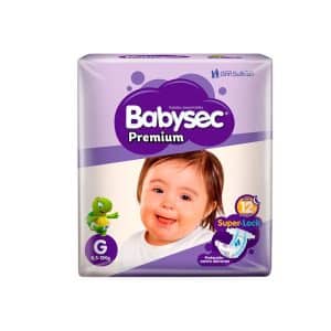 PAÑALES BABYSEC PREMIUM (MORADO) GDE X 58 UND