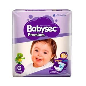 PAÑALES BABYSEC PREMIUM (MORADO) GDE X 64 UND