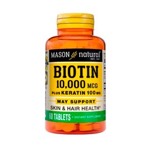 BIOTIN 10,000 PLUS KERATINA 100 MG X 60 TABLETAS