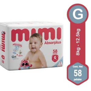 PAÑALES MIMI ABSORPLUS SUPER MEGA G X 58 UNID