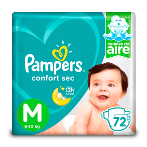 PAMPERS CONFORT SEC MED X 62 UND