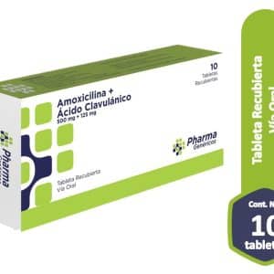 AMOXICILINA + ÁCIDO CLAVULÁNICO (VIA ORAL) - 10 TABLETAS