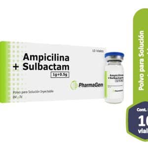 AMPICILINA + SILBACTAM (IM-IV) - 10 VIALES