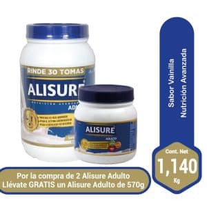 ALISURE ADULTO VAINILLA FCO X 1140 KG (BONIF. 2 FCOS. 1140 KG + 1 FCO X 570 GR)