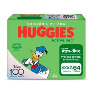 PAÑALES HUGGIES ACTIVE SEC BIGPACK (XXXL) X 64 UND.(DESCONTINUADO)