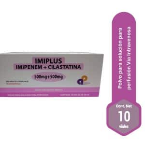 Imipenem + Cilastatina 500mg +500mg (Imiplus) x 10 viales 20mL
