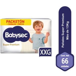 PAÑALES BABYSEC SUPER PREMIUM (BLANCO) XXG X 66 UND