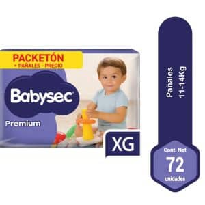 PAÑALES BABYSEC PREMIUM (MORADO) XG X 72 UND